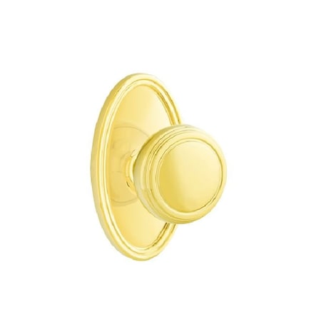 Emtek Emtek 8120NWUS3 Norwich Knob Passage With Oval Rose for 1-1/4" to 2" Door Lifetime Brass Finish 8120NWUS3